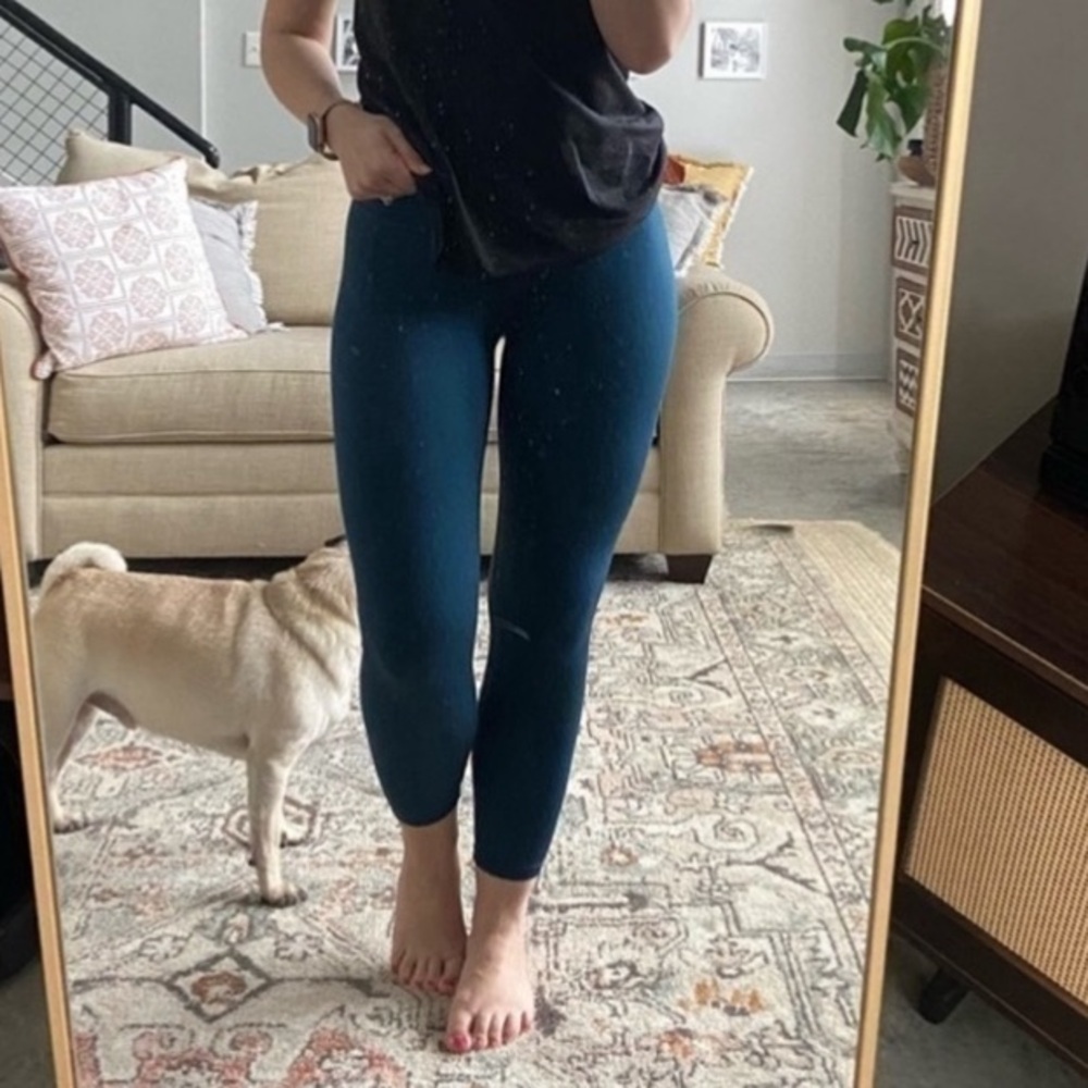 𝅺YOGALICIOUS crop Leggings yoga XSmall blue teal Activewear pants NEW